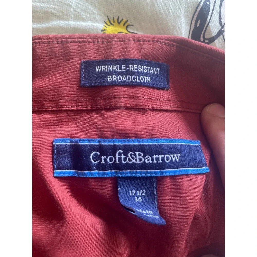 Croft & Barrow‎ Men's 17.5 (36) Dress  Shirt  Easy Care  Preppy